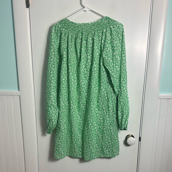 NWT Smocked Neck Beach Kaftan Green Printed Size 2 - Picture 7 of 9